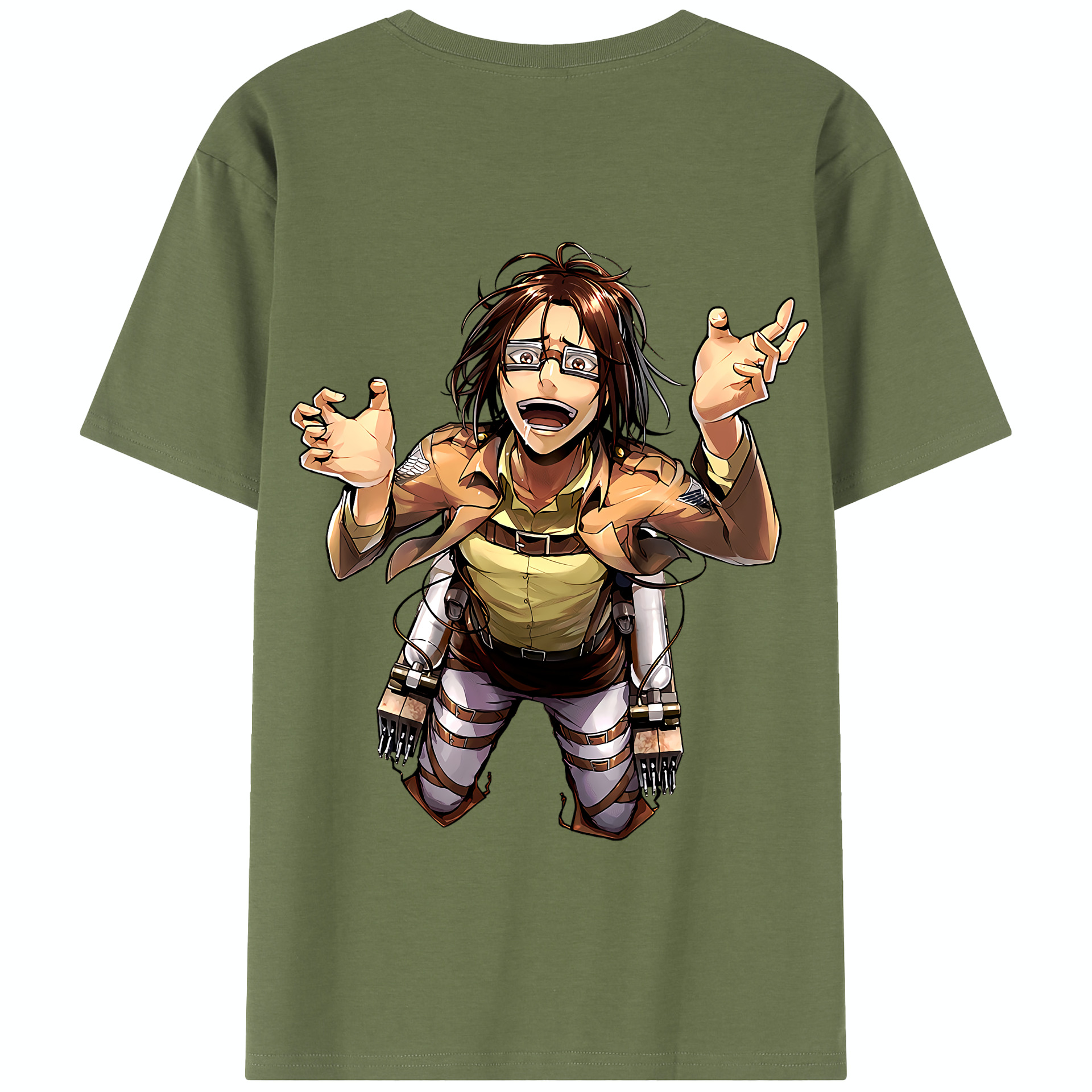 （画像用） 進撃の巨人 ハンジ·ゾエ Attack on Titan Hanji Zoe 綿100％半袖Tシャツ（背面プリント）
